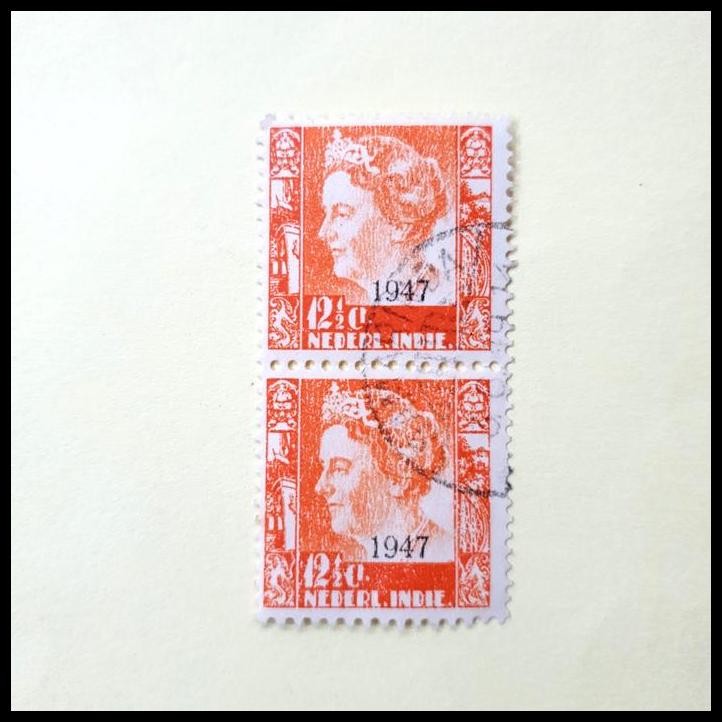 

HOT DEAL PRANGKO NED INDIE RATU WILHELMINA C.T. 1947 CAP POS, SAMARINDA !!!!!!