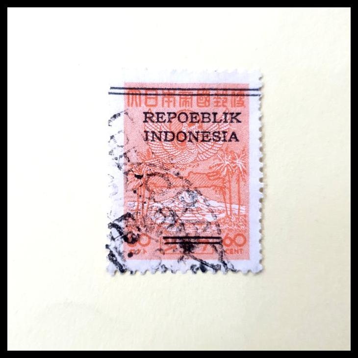 

GRATIS ONGKIR PRANGKO REVOLUSI JAWA 1945. J15 60 SEN. CAP POS BLORA !!