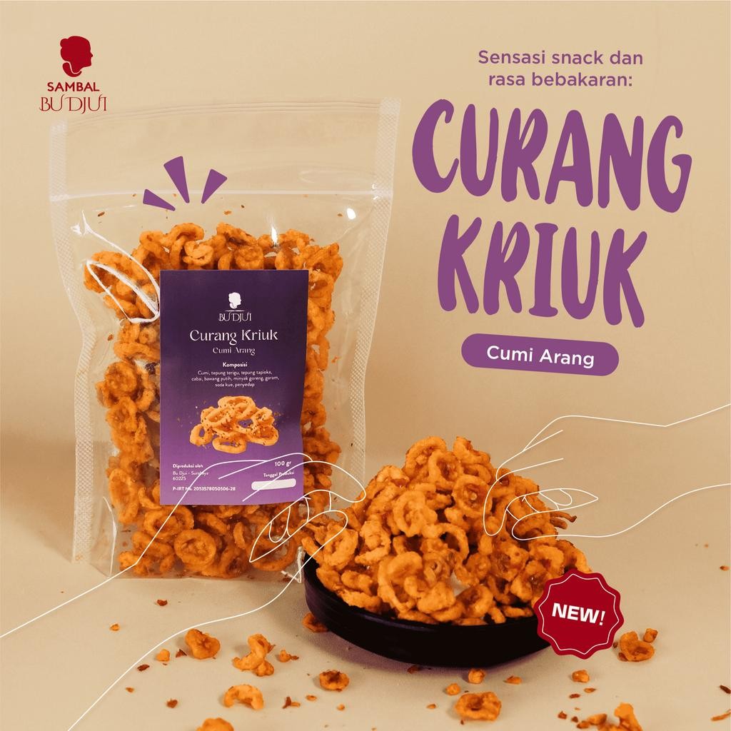 

Sambal Bu Djui Curang Kriuk Cumi Arang Enak