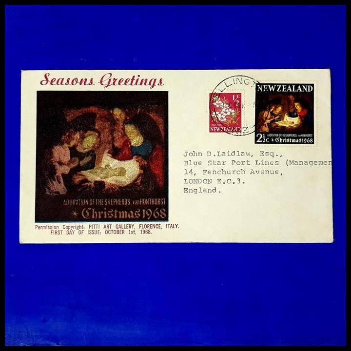 

TERMURAH PRANGKO NATAL/CHRISTMAS 1968. ADORATION OF THE SHEPHERDS. NEW ZEALAND !!!!!!