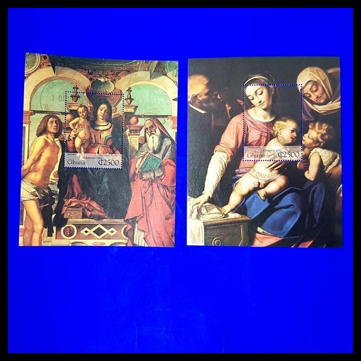 

GRATIS ONGKIR PERANGKO/PRANGKO NATAL ~ CHRISTMAS 1995. 2 SS DARI GHANA. KAT. $10.00 !!