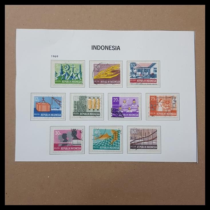 

DISKON PRANGKO INDONESIA 1969. PELITA I (PEMBANGUNAN LIMA TAHUN) SET. USED !!!!!