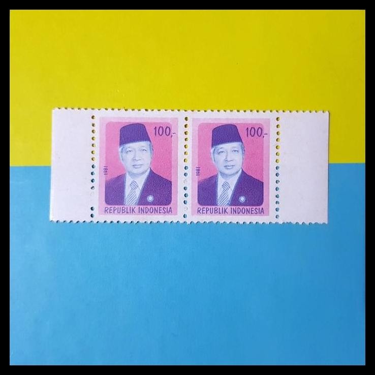 

TERBARU PRANGKO INDONESIA 1981 PRESIDEN SOEHARTO 100 RUPIAH, PAIR DARI BOOKLET !!!!!