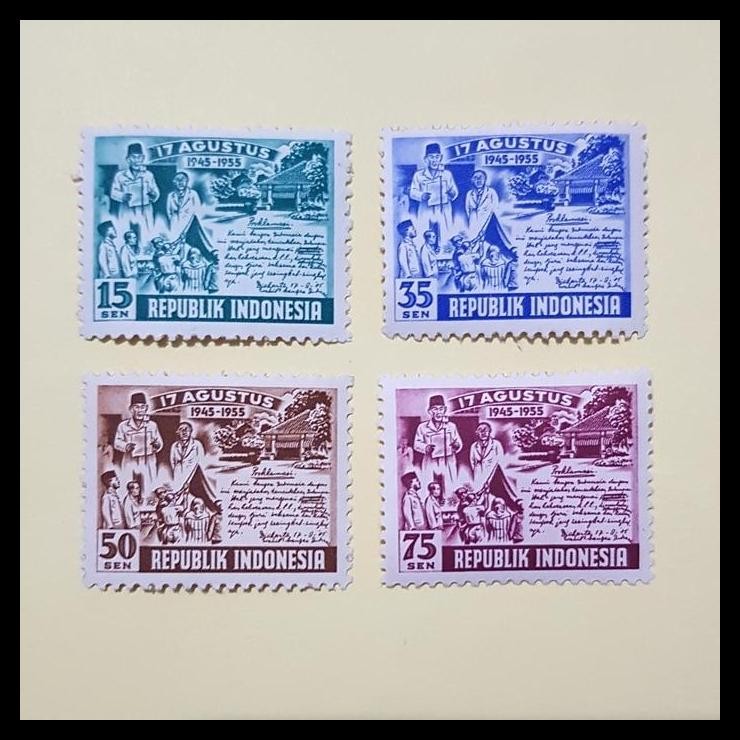 

TERBARU PERANGKO/PRANGKO INDONESIA 1955. 10 TAHUN MERDEKA. SET LENGKAP (4V) !!!