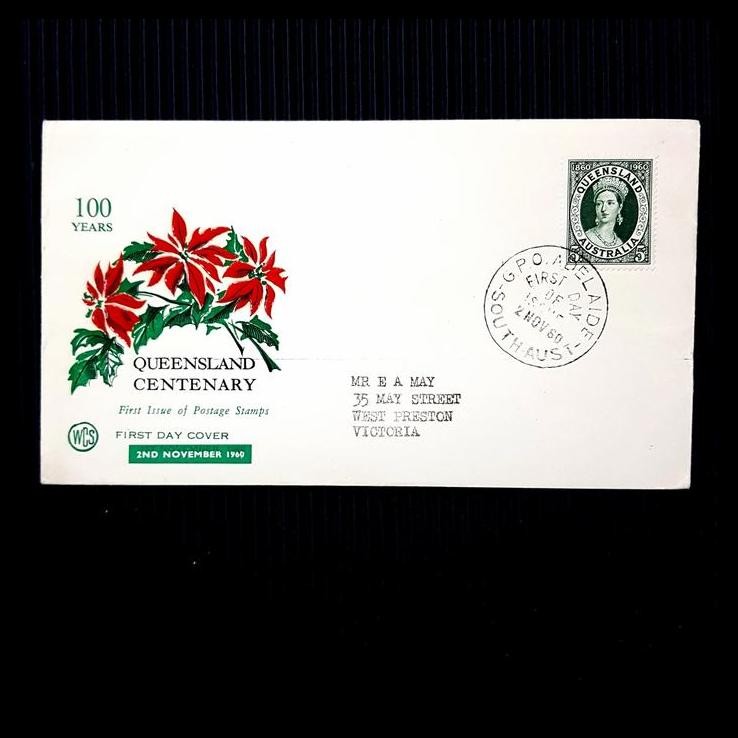 

BEST DEAL PRANGKO AUSTRALIA. FDC 100 YEARS QUEENSLAND CENTENARY 1860-1960 !!!!