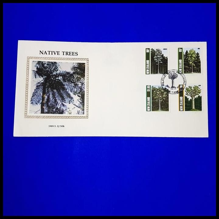 

HOT DEAL PERANGKO ISTIMEWA NEW ZEALAND FIRST DAY COVER, NATIVE TREES, LJ SILK !!!!