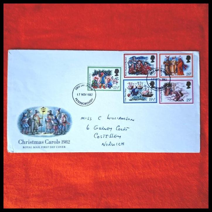 

DISKON PRANGKO TEMA CHRISTMAS/ NATAL. FDC DARI INGGRIS/ GREAT BRITAIN. CHRISTMAS CAROLS 1982 !!!
