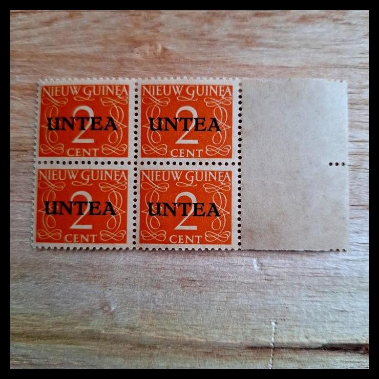 

DISKON PRANGKO INDONESIA 1962. C.T. UNTEA (UNITED NATIONS TEMPORARY EXECUTIVE AUTHORITY) 2 CENT, ANGKA. BLOK-4 DENGAN MARGIN. KONDISI LEM KECOKLATAN (TROPIS) !!!!!
