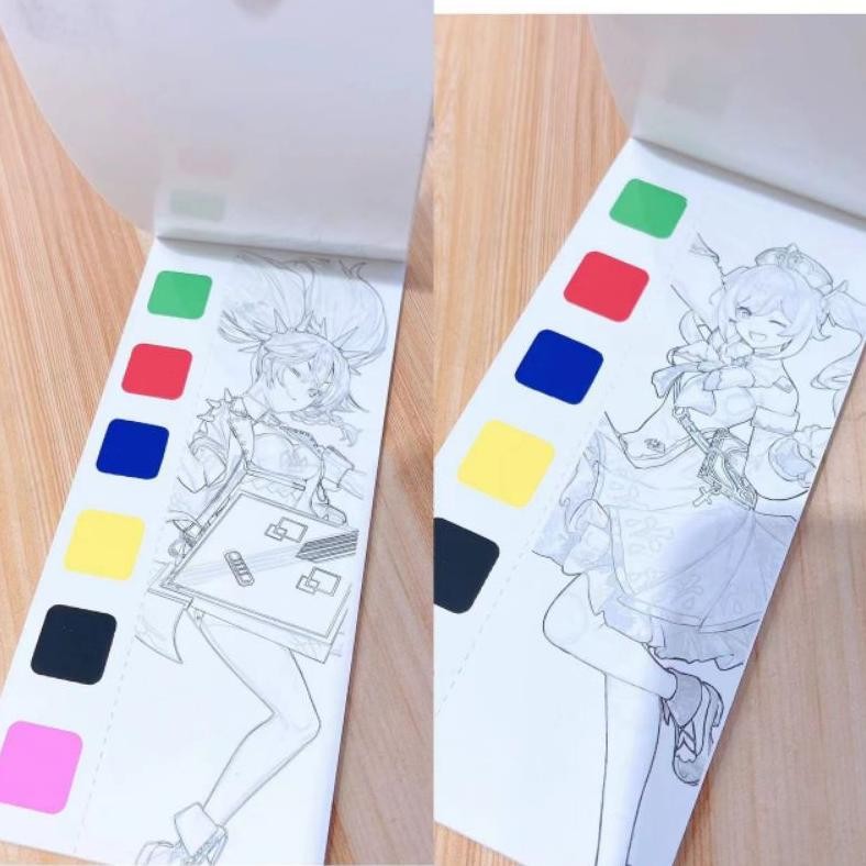

Ede-78 15 Shop --- Buku Cat Mewarnai Kecil / Watercolor Painting Book Colouring Ede-78