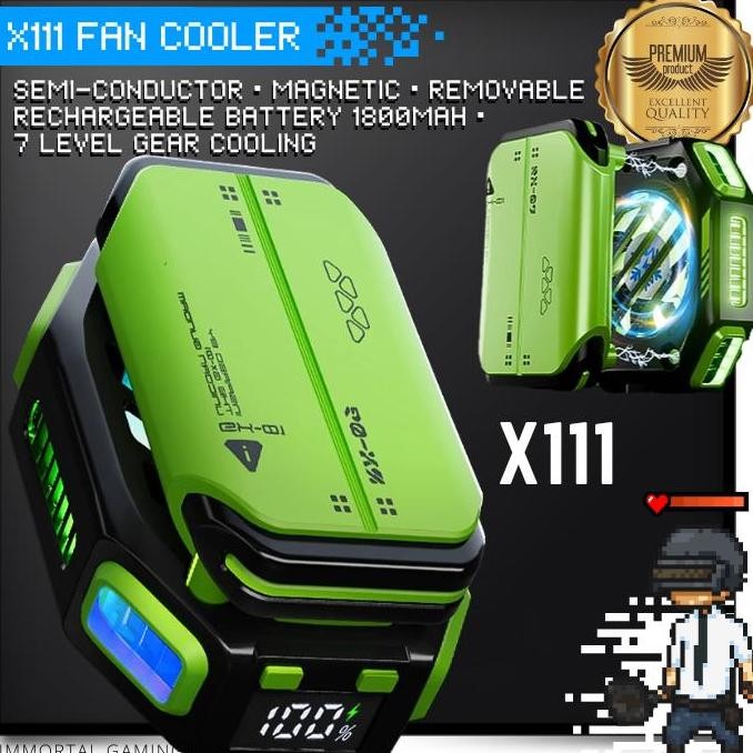 [IM] X111 Magnetic Funcooler Rechargeable Pendingin HP Tablet Ipad Fan Cooler Gaming with Battery co