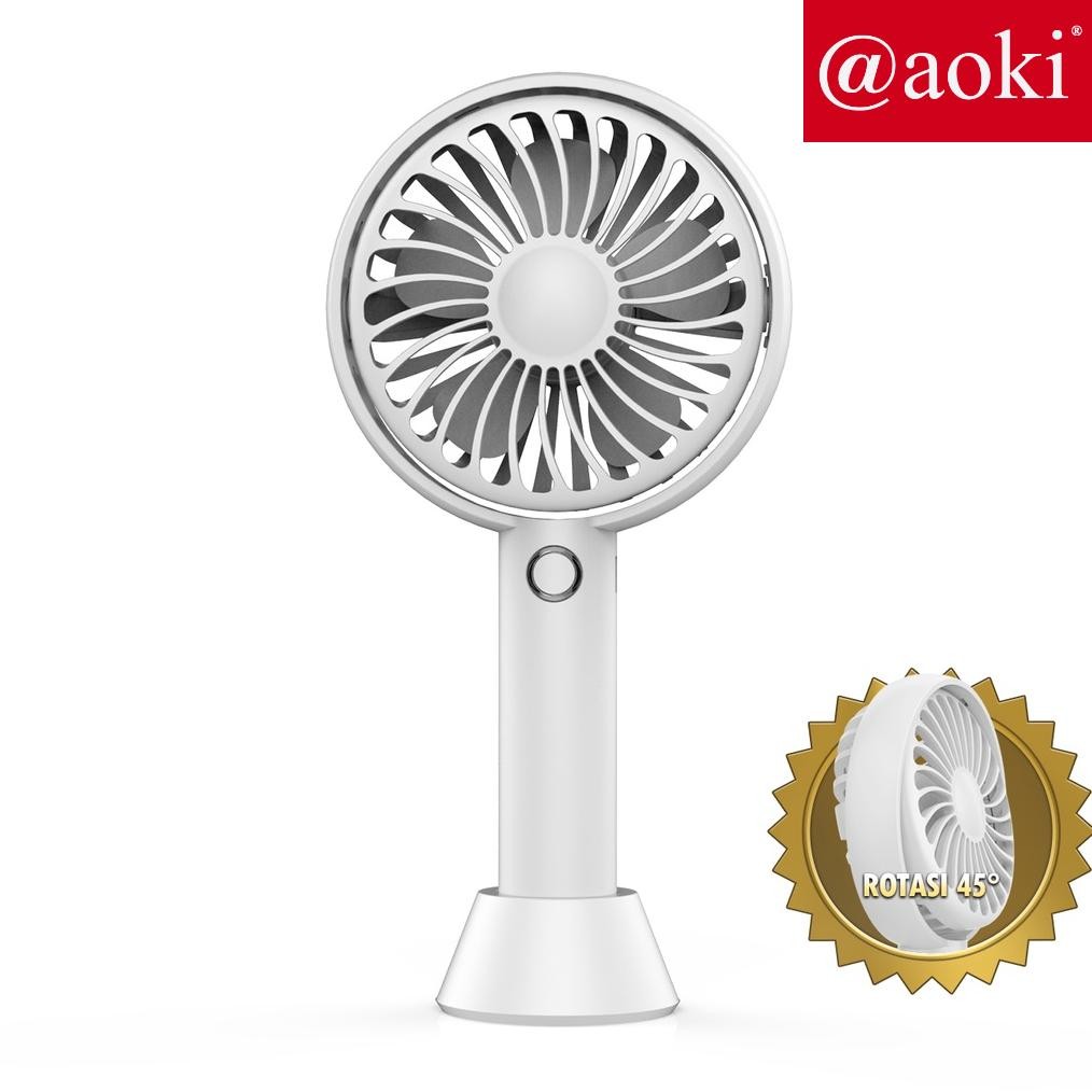 Aoki AF803Y Kipas Angin Mini Portable Rechargable Lipat BONUS Kabel Charger