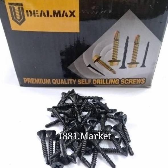 TERBARU SEKRUP SDS / BAUT GRC DEALMAX 3.5 x 25 MM BAJA HITAM ISI 1000 PCS