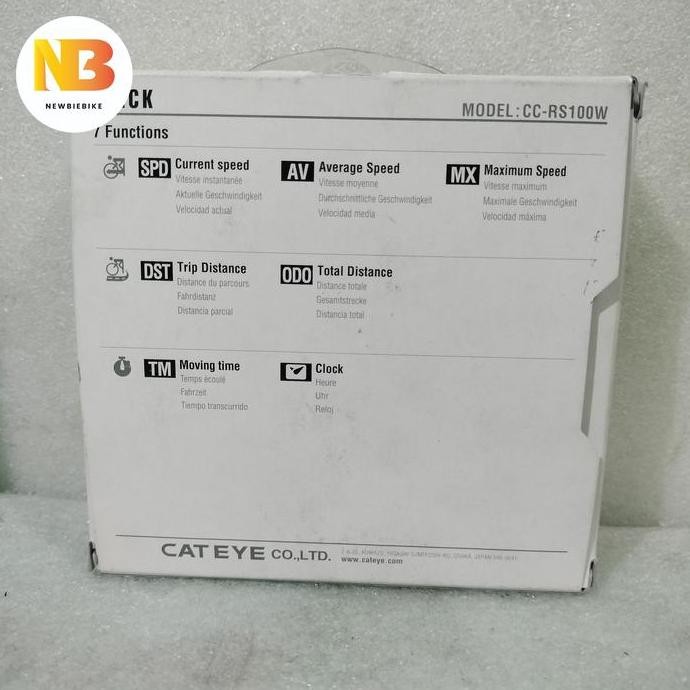 Original Spedometer Sepeda Cateye Wirelees CC - RS 100W cyclocomputer untuk semua jenis sepeda balap