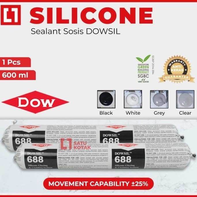 DOWSIL 688 Lem Sealant Netral 600ml | Silicone Sosis Sausage untuk Kaca Alumunium