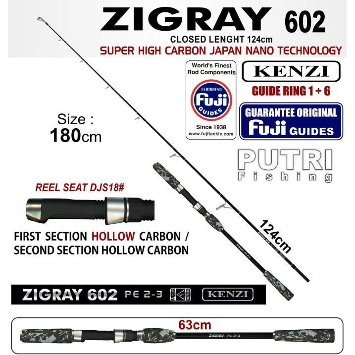 BARU JORAN KENZI ZIGRAY 602 JIGGING SPINNING PE 2-3 Fuji Guides HOLLOW CARBON