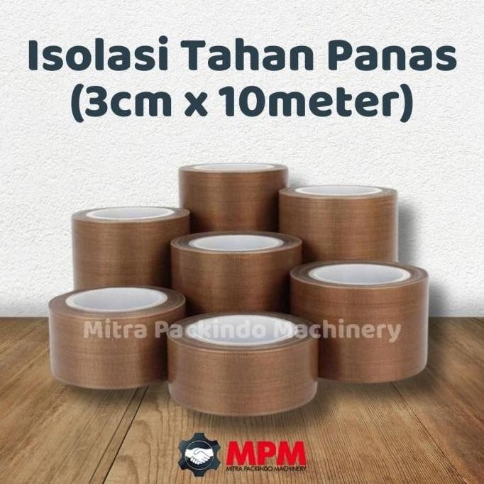 

@=@=@=@=] Teflon Heat Tape Coklat 3cm 30mm x 10m - Isolasi Tahan Anti Panas