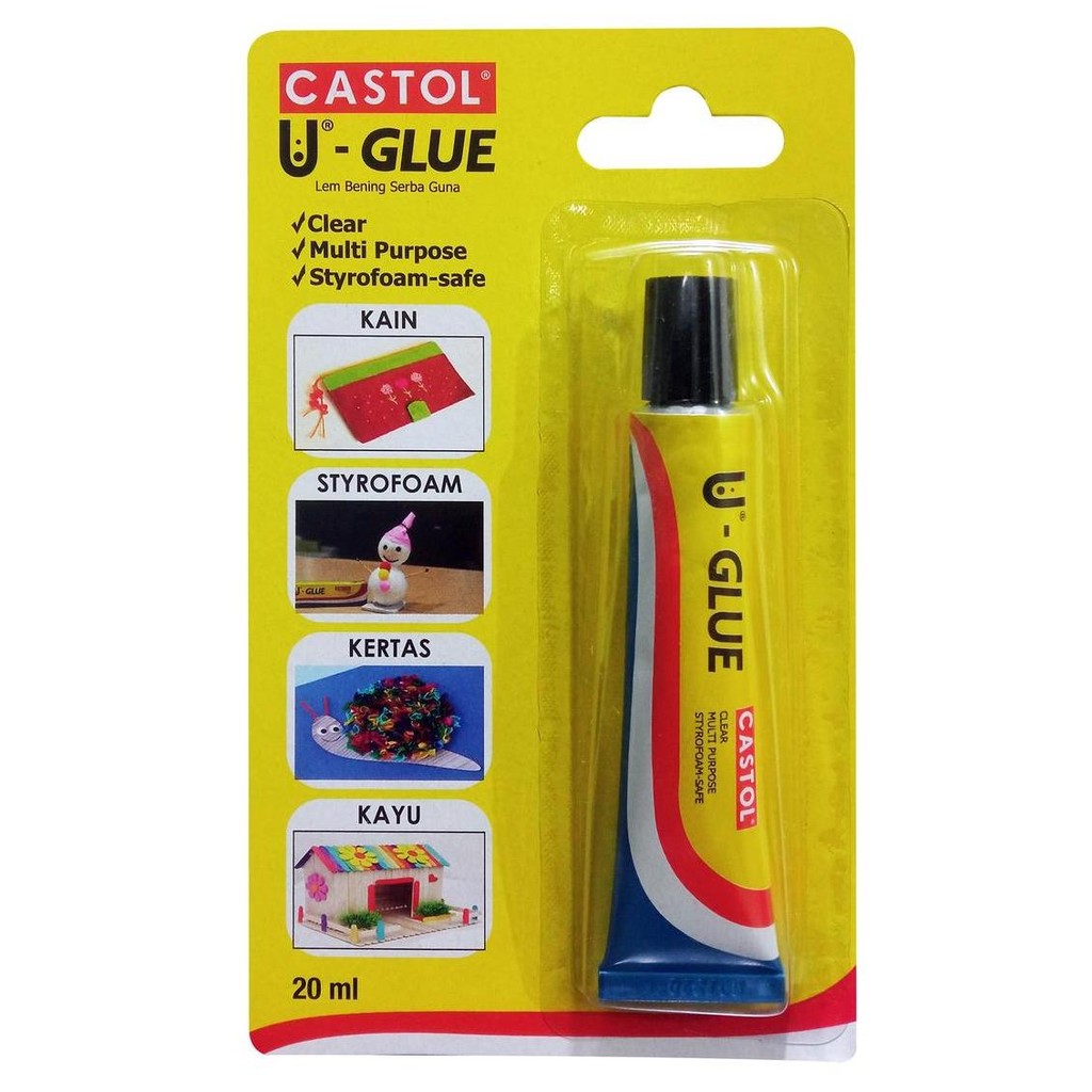 

1 Lusin Lem Castol U-Glue Tube 20cc Lem Serbaguna Kecil Praktis