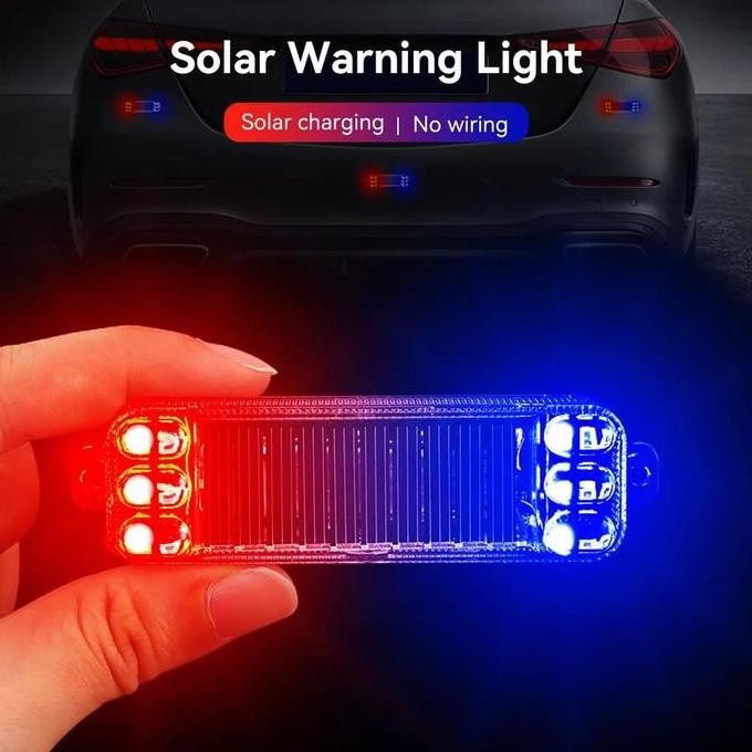 Lampu Darurat Peringatan Motor Solar Panel / Lampu Strobo Mini Solar / Lampu Kendaraan