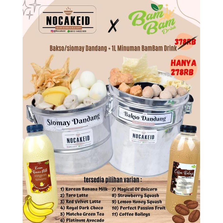 

Terbaru Laris!, Hampers Package Nocake X Bambam Bakso Siomay Mie Ayam Dandang Dimsum
