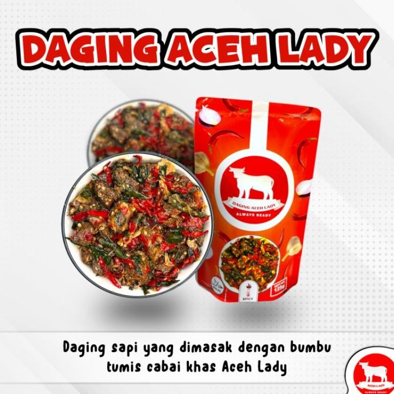 

Daging Aceh Lady - Level Spicy / Tumis Cabe / COD / Kirim Seluruh Indonesia / Rempah Lady / Lauk Siap Saji / 125gr