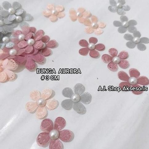 APLIKASI BUNGA KECIL HIASAN BAJU / CRAFT AKSESORIS BUNGA KAIN PER PACK