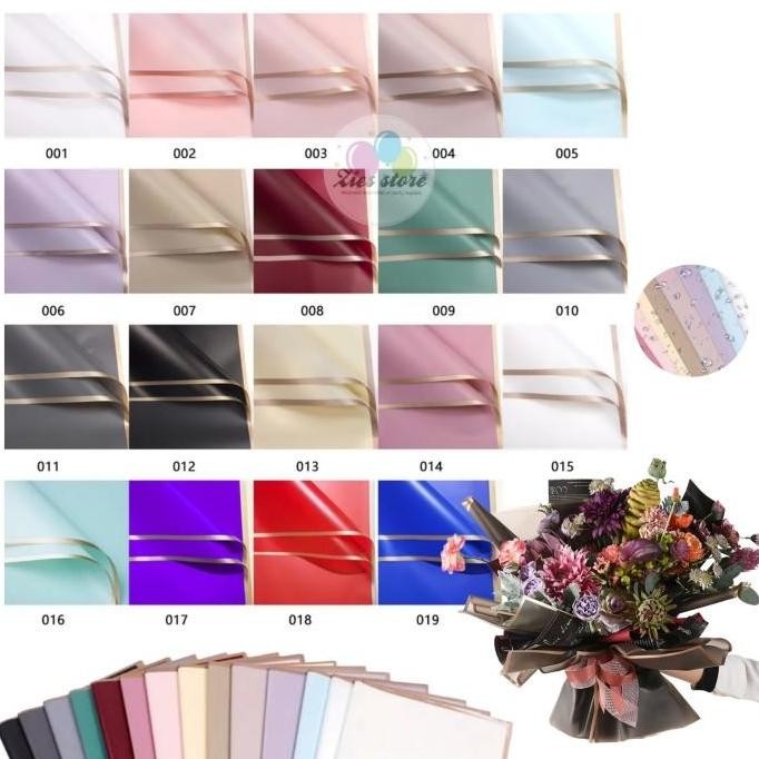

ISI 20 Kertas buket bunga / Flower wrapping paper frame list rose gold