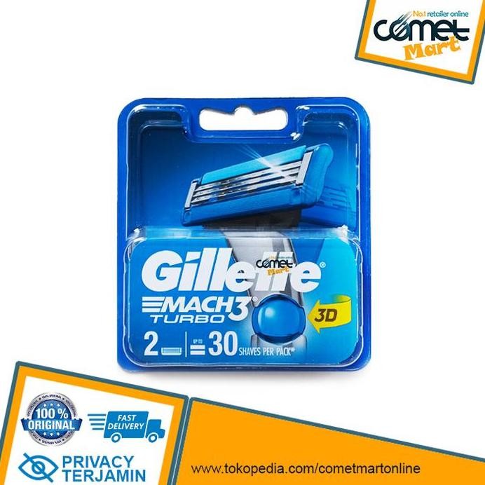ready stock GILLETTE MACH 3 MACH3 TURBO REFILL. Pisau Cukur Kumis 2 pcs / 4 pcs