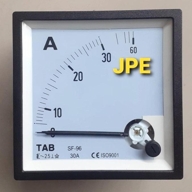 Ampere Meter Ac Analog 96X96 Amper Direct 30A / 40A / 60A Tab - 60A