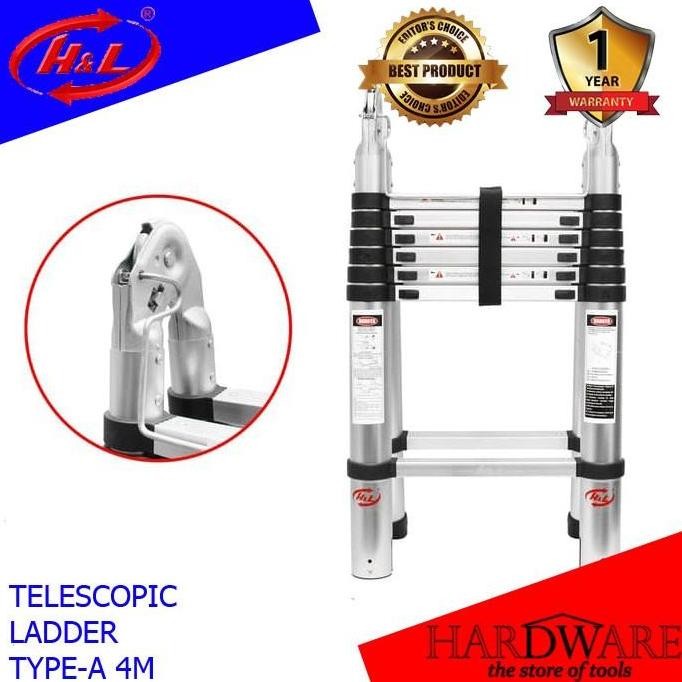 

Terlaris Hl Tangga Lipat Aluminium Teleskopik Tipe A 4.4 M Double