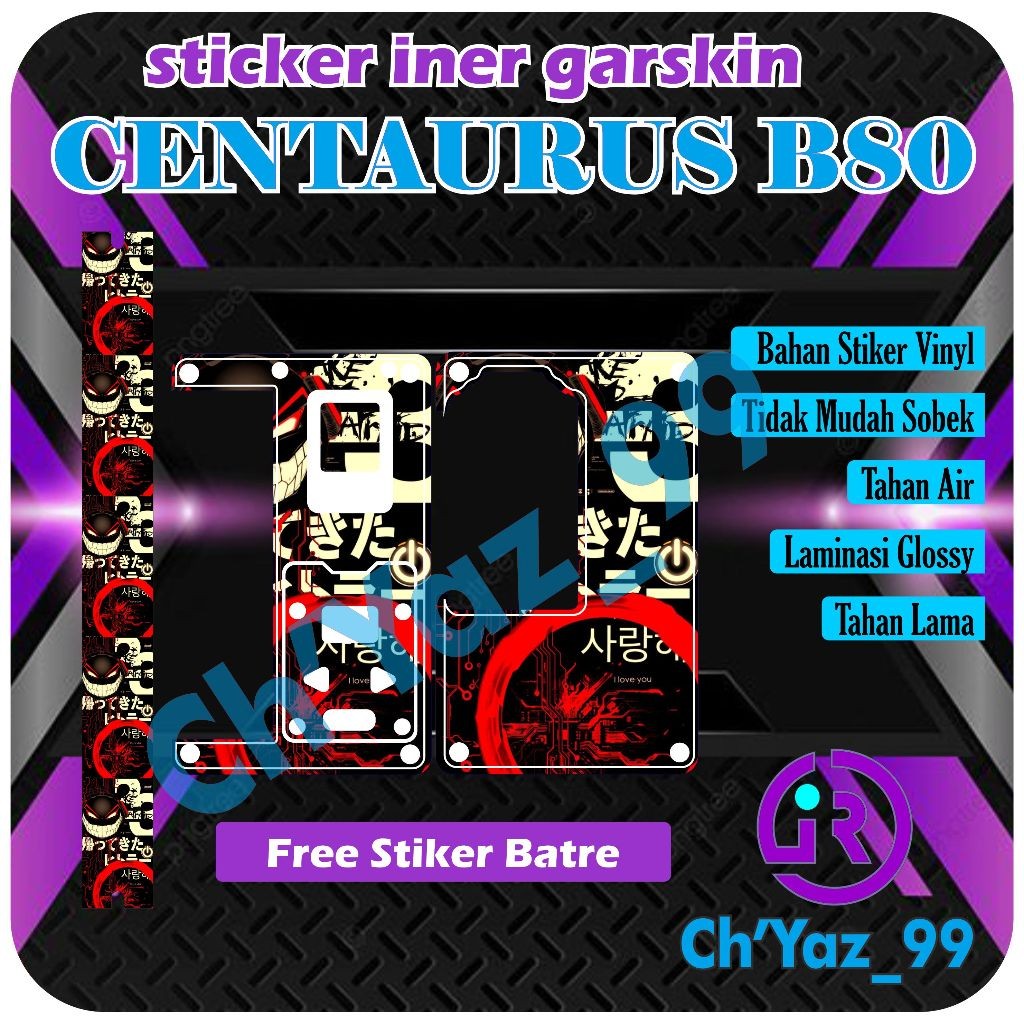 

*Premium Quality* Chyaz99 B80 Iner Glossy Laminasi 20 Garskin Custom Stiker Maxdecal Bkn Case COD