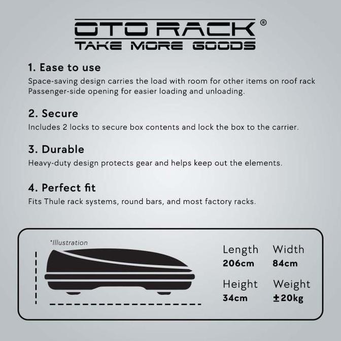 Roof Box Otorack / Solitaire Style / Fortuner VRZ / Roof Box 550 L /