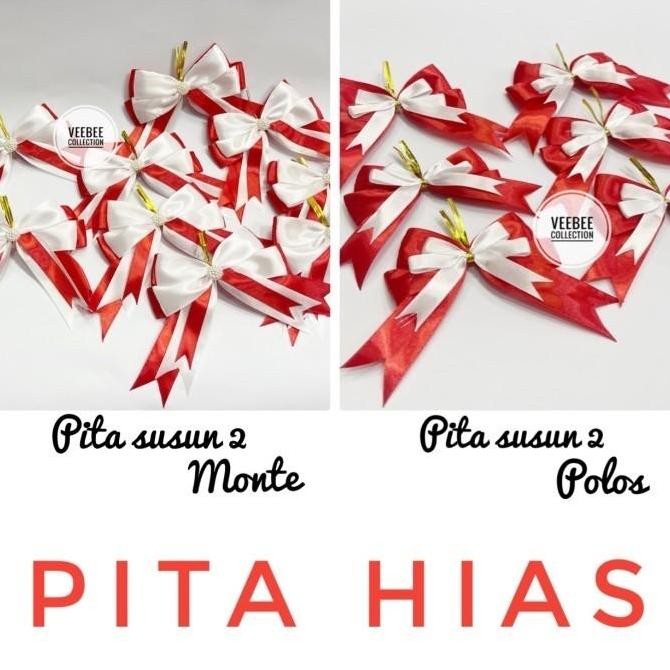 

#####] Pita Hias Merah Putih/Bros merah putih/ Pita tempel Kado hadiah acara