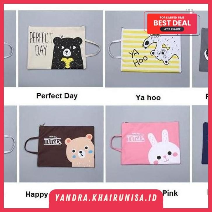 

FUN PRINT PORTABLE A4 FILE STORAGE POUCH BAG PALING MURAH