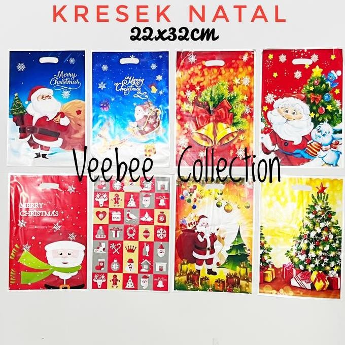 

=====] Kresek Natal plong 22x32cm/ Plastik Snack Natal/ hampers natal /tas sovenir natal/ christmas decoration