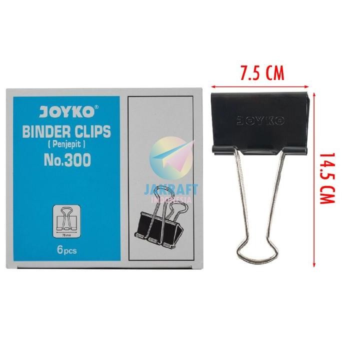 

6 pcs Binder Clip JOYKO No.300 (75 mm) | Klip Jumbo Penjepit Kertas
