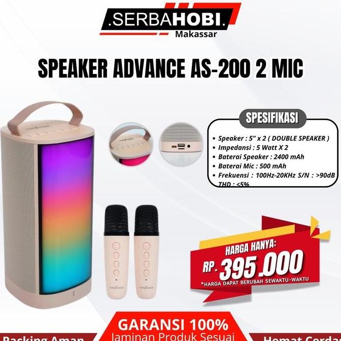 ,,,,,,,] Speaker Advance AS-200 2 Mic / Speaker Bluetooth Advance AS200