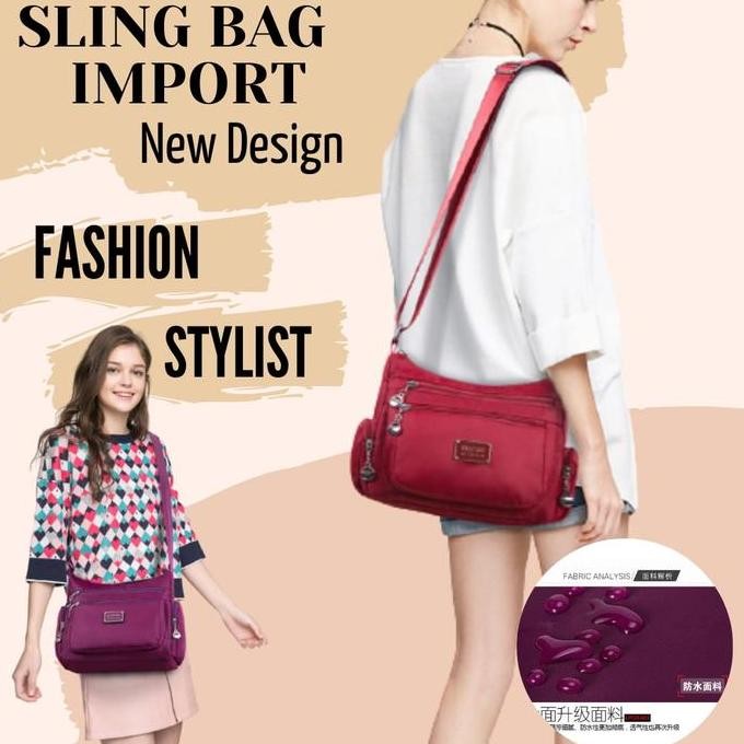 Tas Selempang Wanita / Tas Selempang Nylon Wanita Waterproof NY077