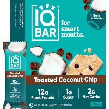 

IQBar Plant Protein Bar - Toasted Coconut Chip (12 x 45g)