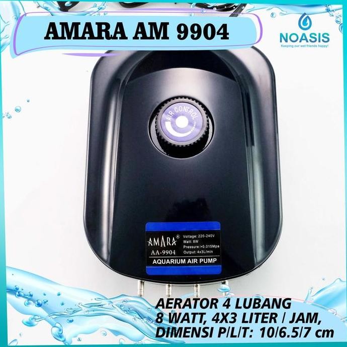 POMPA UDARA AMARA AA-9904 AERATOR AQUARIUM 4 LUBANG AIR PUMP AC/DC