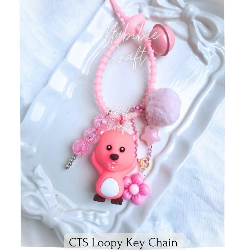 Loopy Pororo Key Chain By Habibie Craft Karakter Lupi Loopi Pink Lucu Gantungan Kunci Tas Bag Charm 