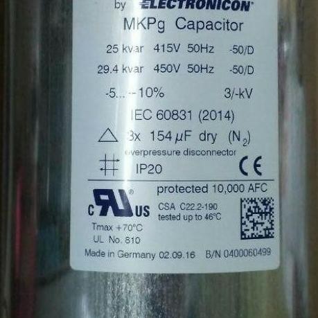 KAPASITOR BANK 25KVAR / 25 KVAR MKPG 3PHASE 415V GAE