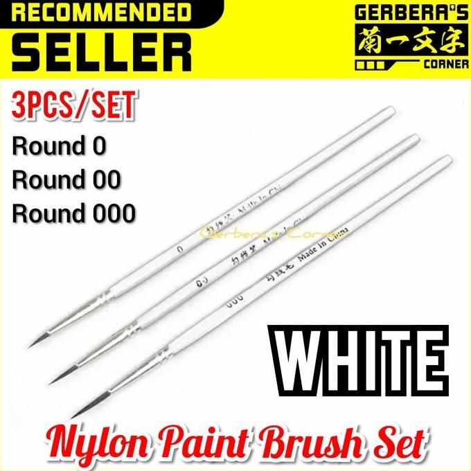 

baru Nylon Paint Brush Set 3pcs/set Kuas Cat Gundam Model Kit Detailing