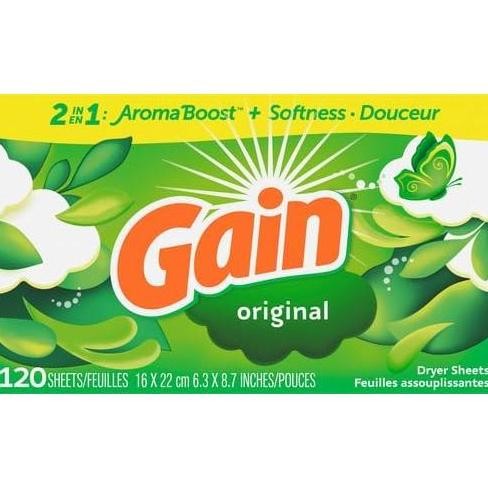 

Gain Fabric Softener Dryer Sheets, Original, 120 sheets