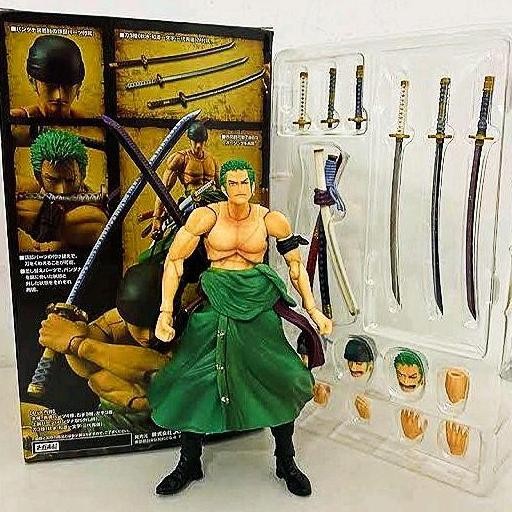 baru Shf Roronoa Zoro Onepiece Pvc Artikulasi Zoro 3 Pedang_Kado Mainan Anak