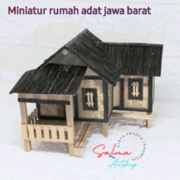 baru miniatur rumah adat Bambu/rumah adat jawa barat/rumah adat jawa tengah,miniatur rumah adat trad
