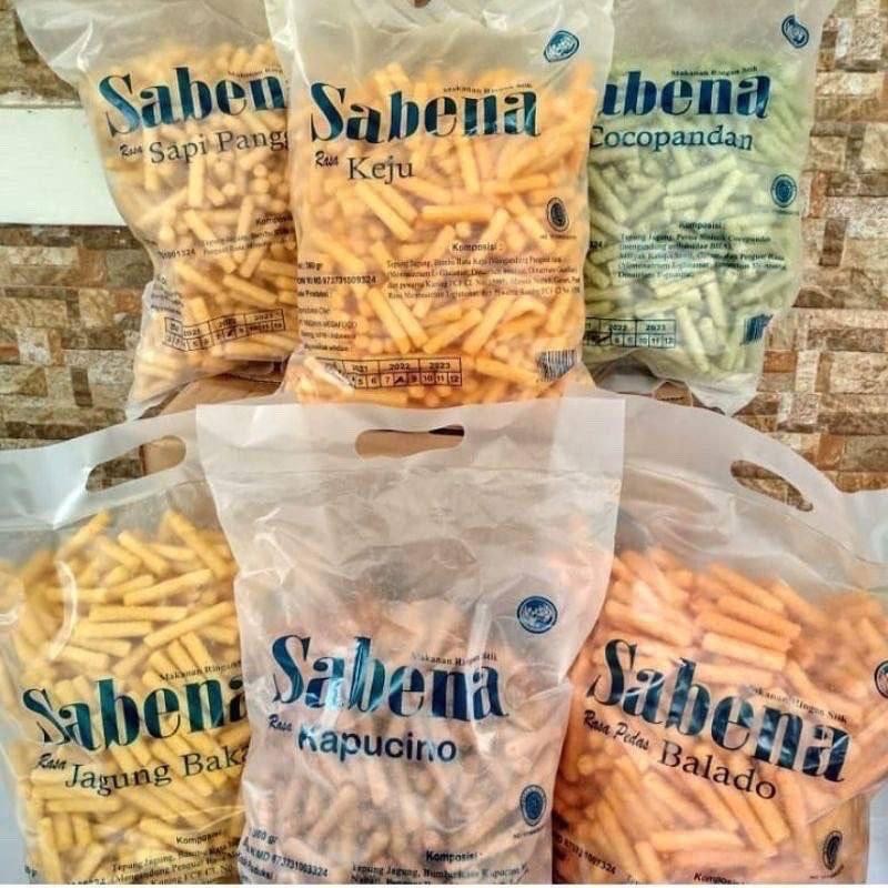 

FM SABENA STIK 340g / ANEKA RASA KEJU BALADO SAPI PANGGANG JAGUNG BAKAR CEMILAN JAJANAN / KERIPIK SABENA STIK BALADO