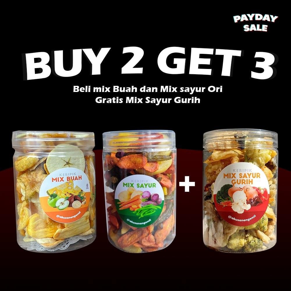 

FM BUY 2 GET 3 750ml MIX SAYUR ORI, BUAH DAPAT MIX SAYUR GURIH