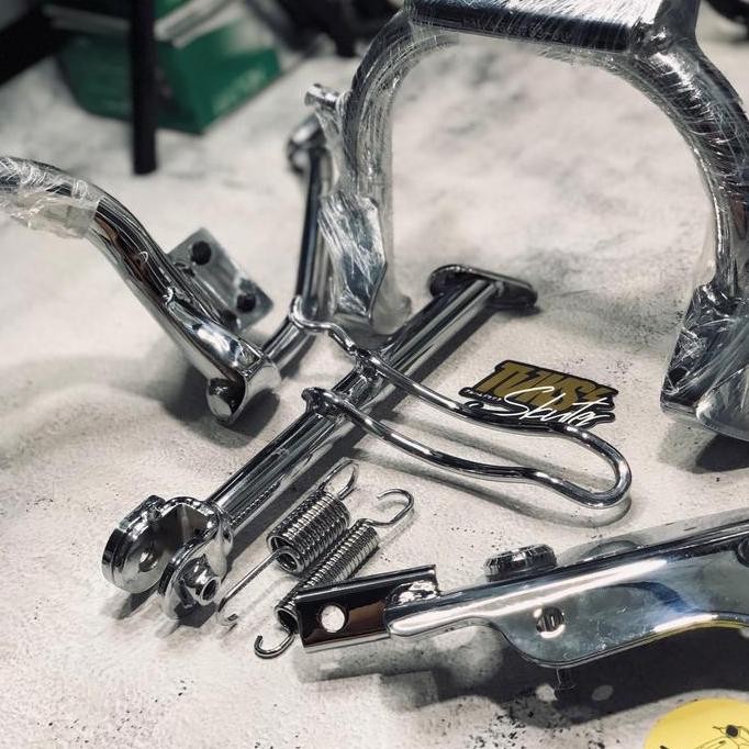 Standar samping & tengah Chrome Original Vespa Matic Sprint Primavera