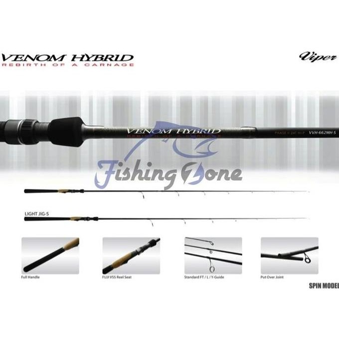 TERBARU - Viper VENOM HYBRID Spinning Light Jig Rod VVH632 Light Jig-S - PE 3