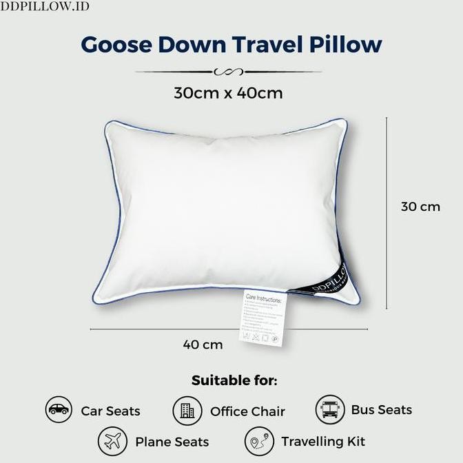 DDPillow Bantal Travel Bulu Angsa Asli | Travel Pillow | Lumbar Pillow
